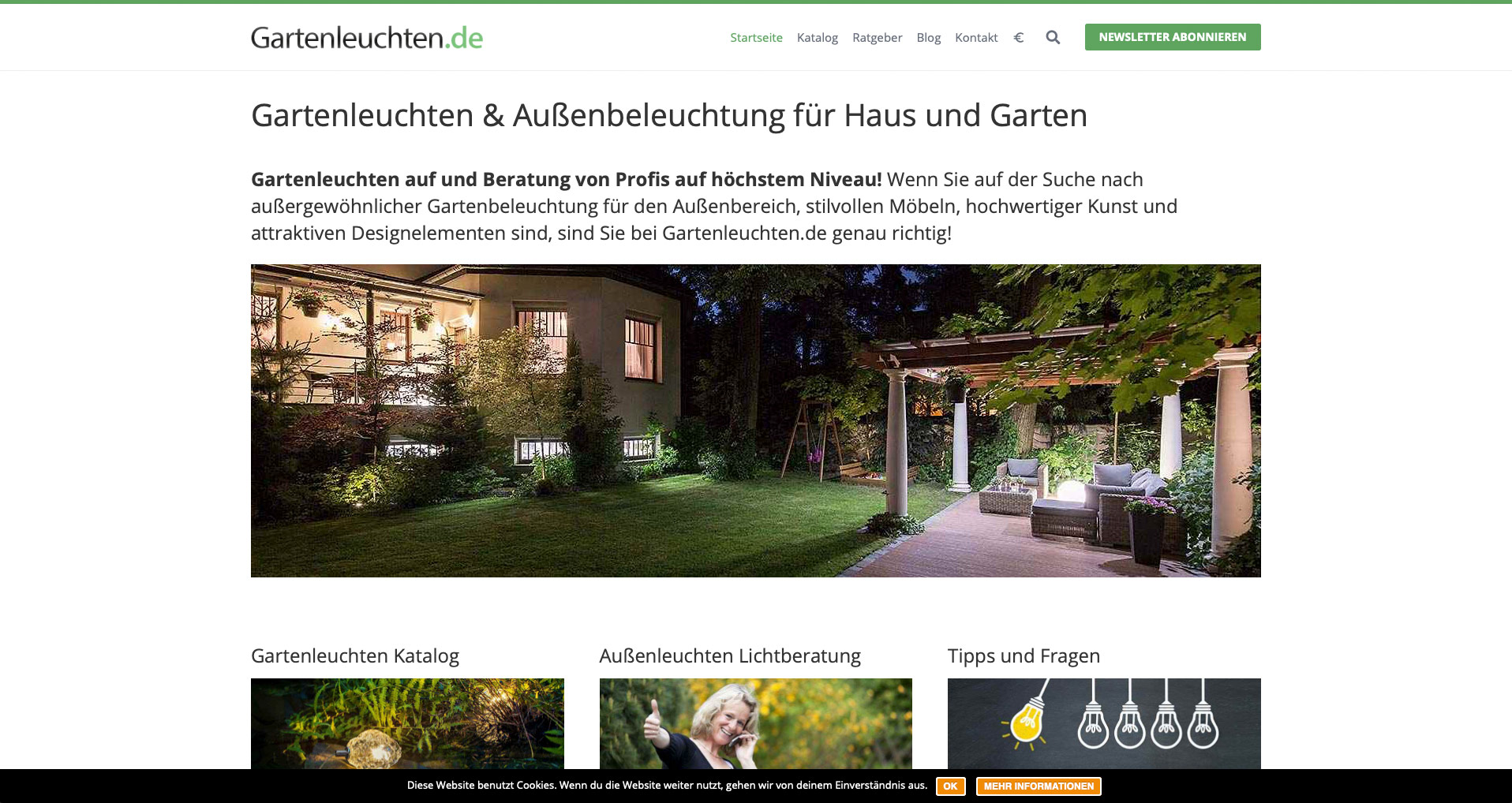 P1XEL - WordPress & WooCommerce Onlineshop für Gartenbeleuchtung - Gartenleuchten.de