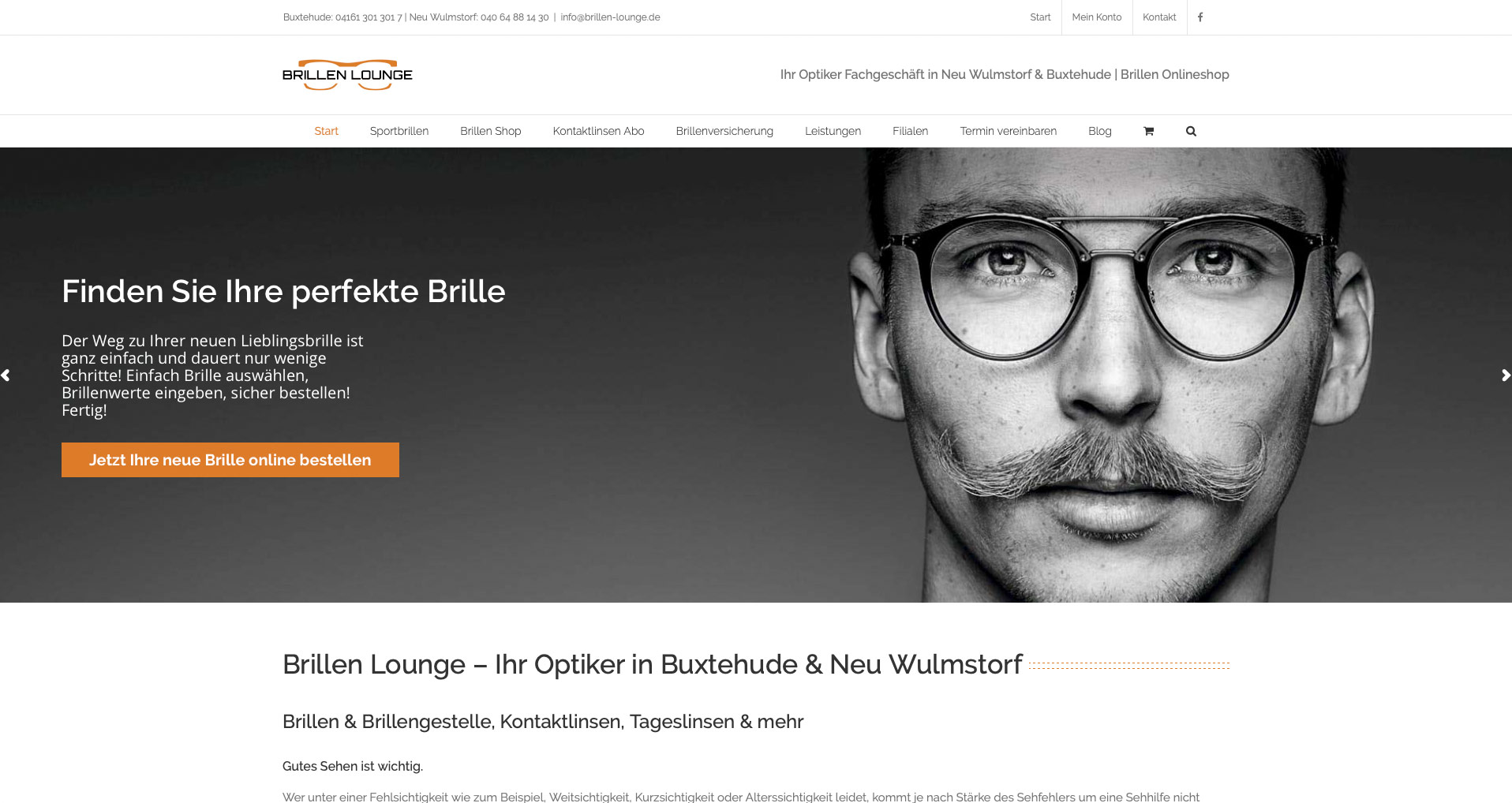 P1XEL - WordPress Internetseite und WooCommerce Onlineshop für die Firma Brillenlounge mit Sitz in Hamburg & Buxtehude