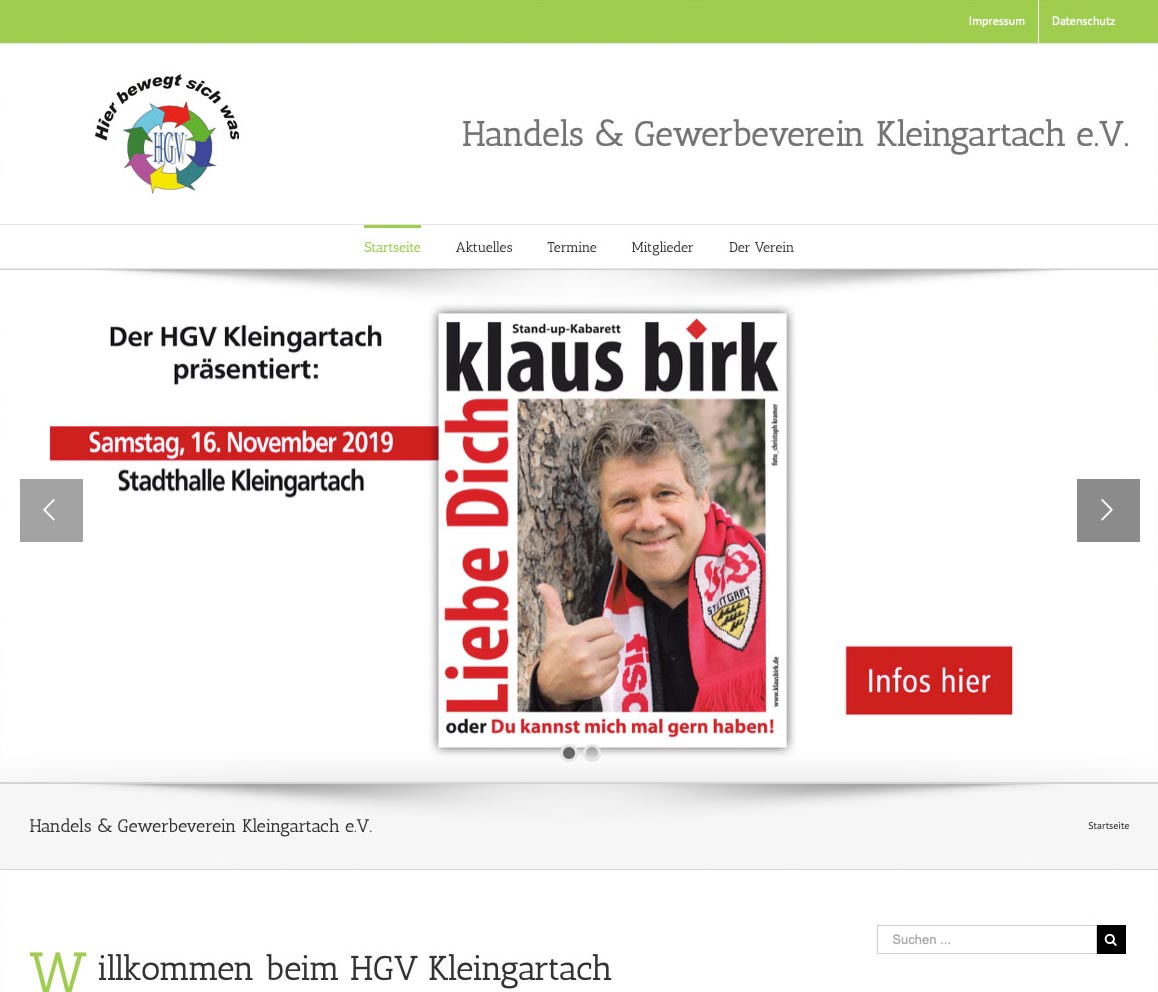 P1XEL - WordPress Internetseite für den HGV Kleingartach